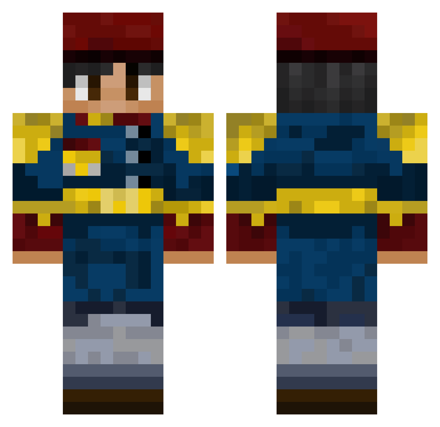 Rezaniyye Minecraft skin, front and back view