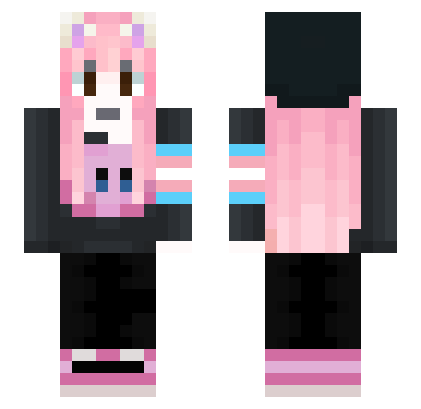 ilyskies Minecraft skin, front and back view