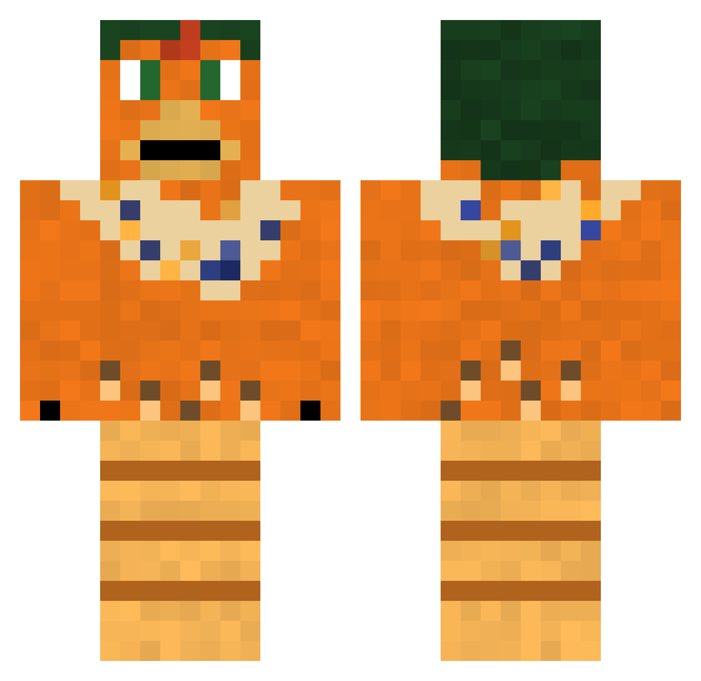 Prepetition Minecraft skin, front and back view