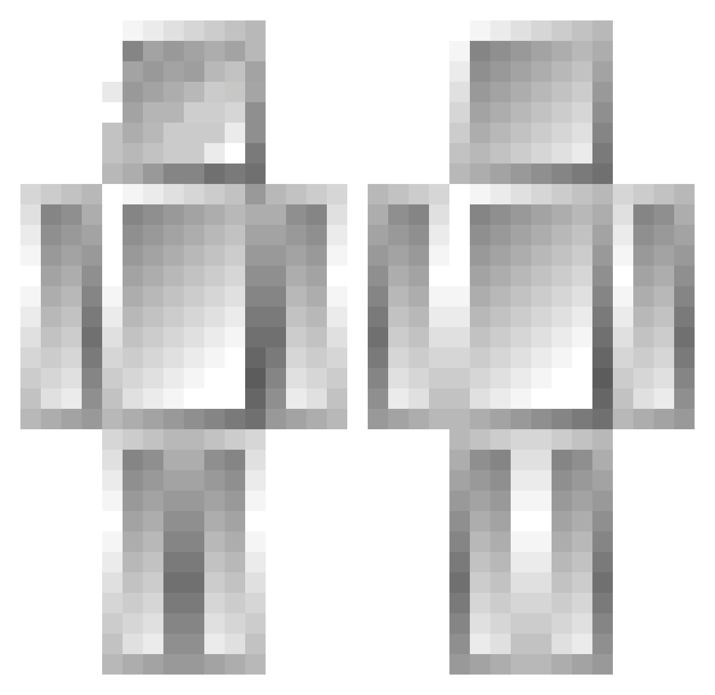Steel Minecraft skin, front and back view