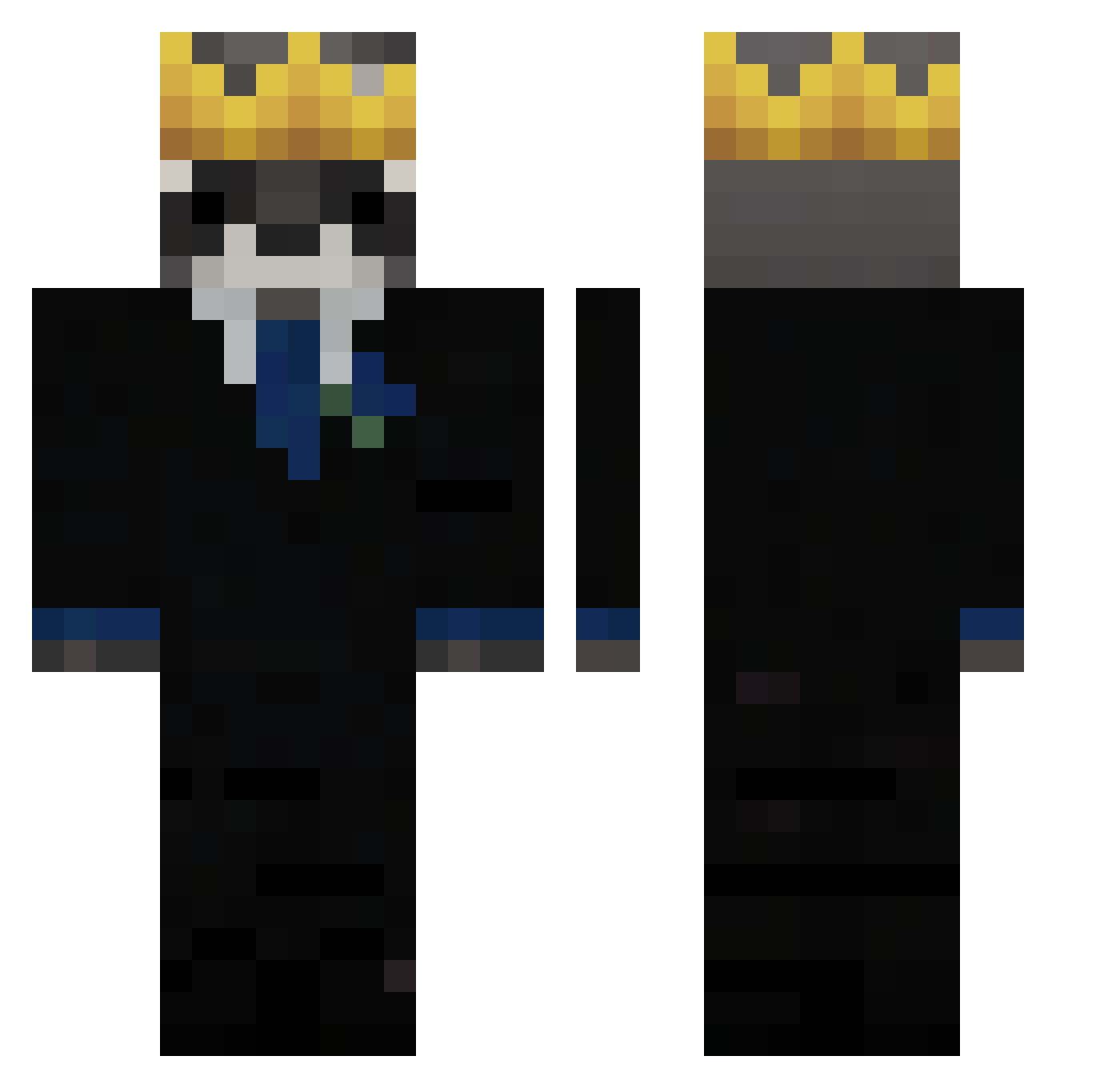 zero_Bluee Minecraft skin, front and back view