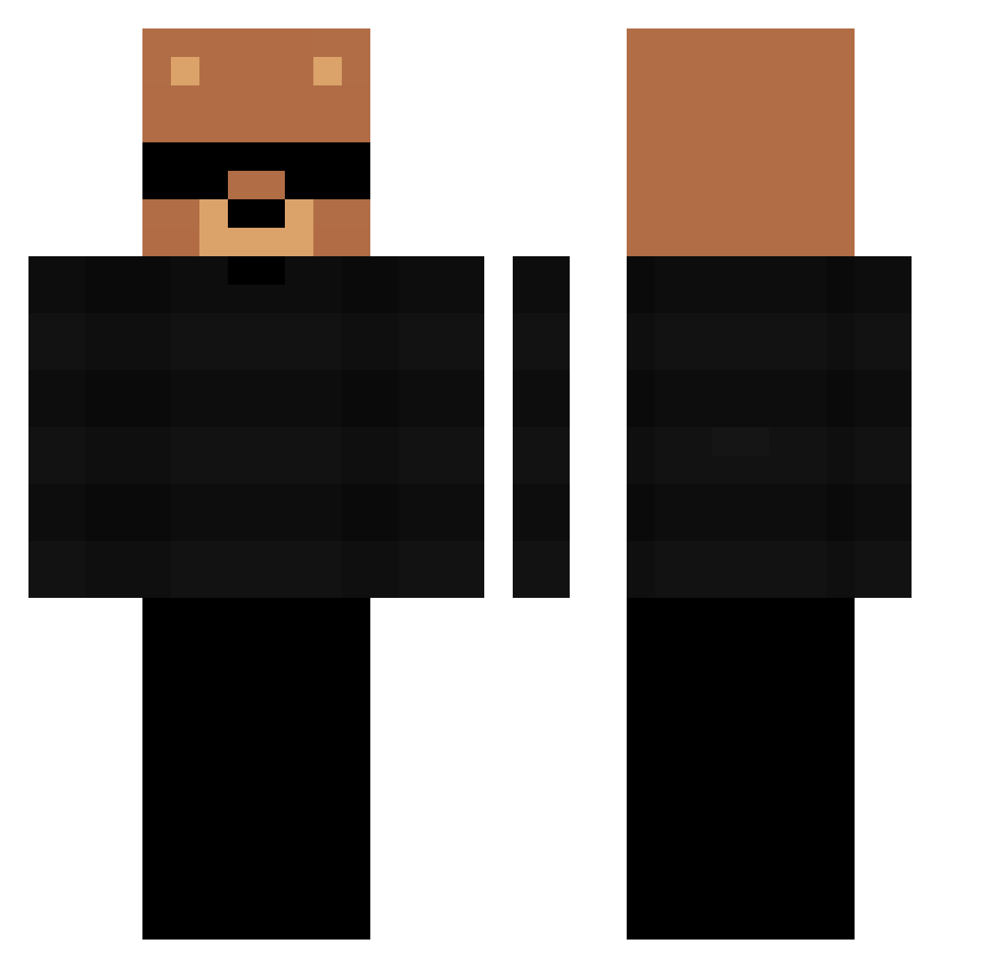 WaveChrissi Minecraft skin, front and back view