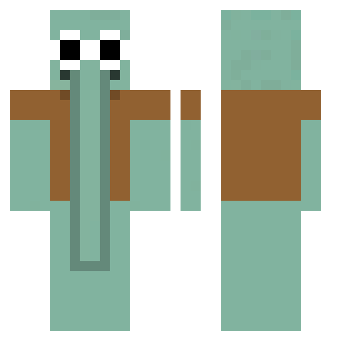 Moehrenmampfer Minecraft skin, front and back view
