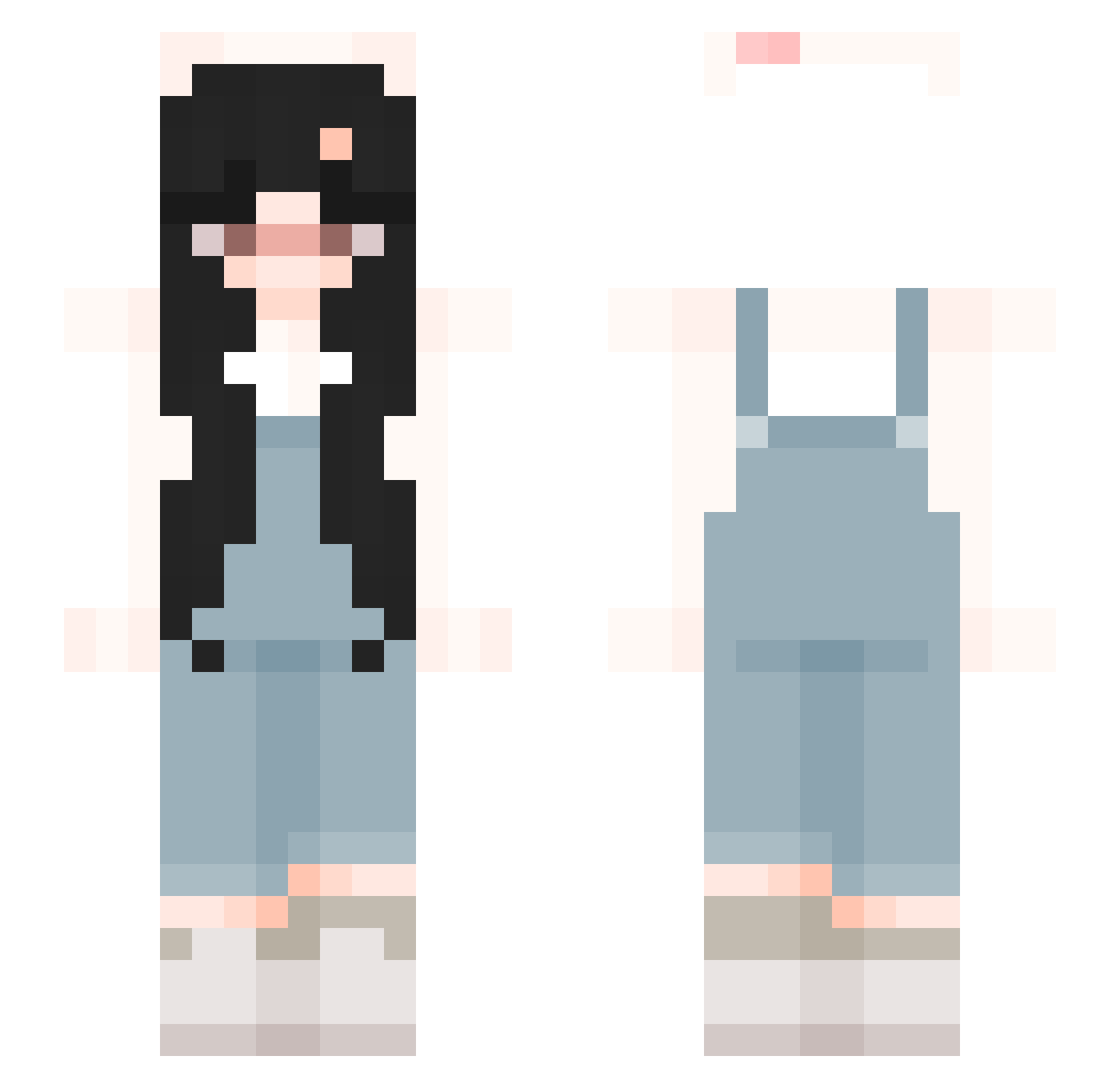 violethaha Minecraft skin, front and back view