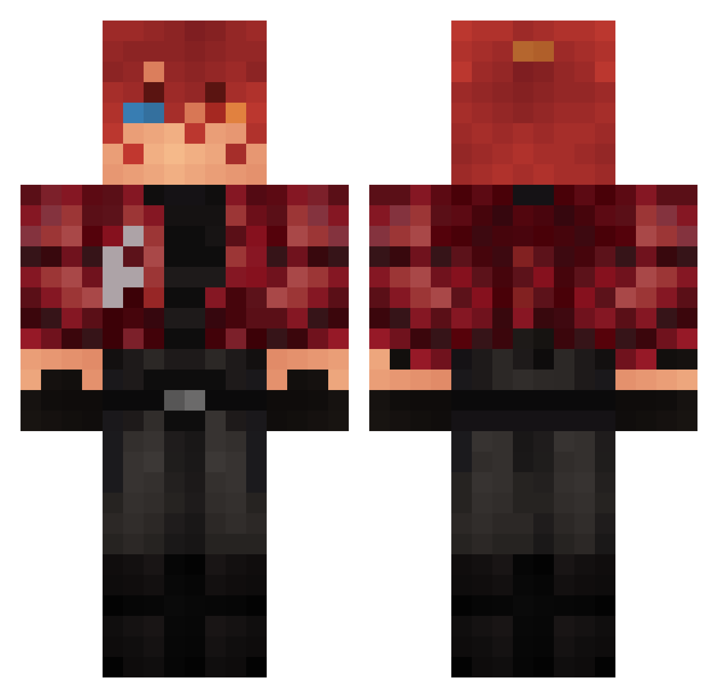 Red_Titanium Minecraft skin, front and back view