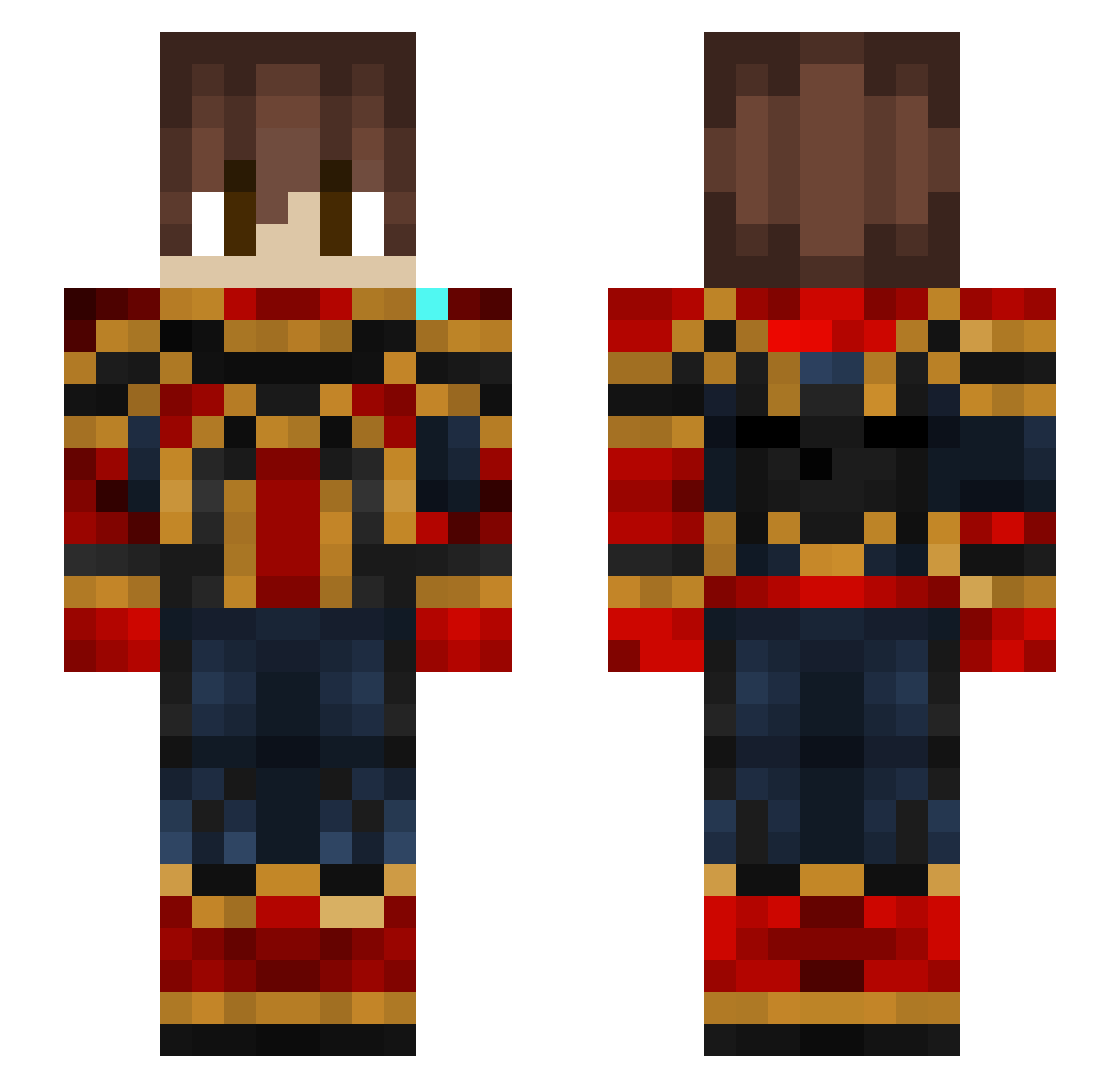 Diplococci Minecraft skin, front and back view