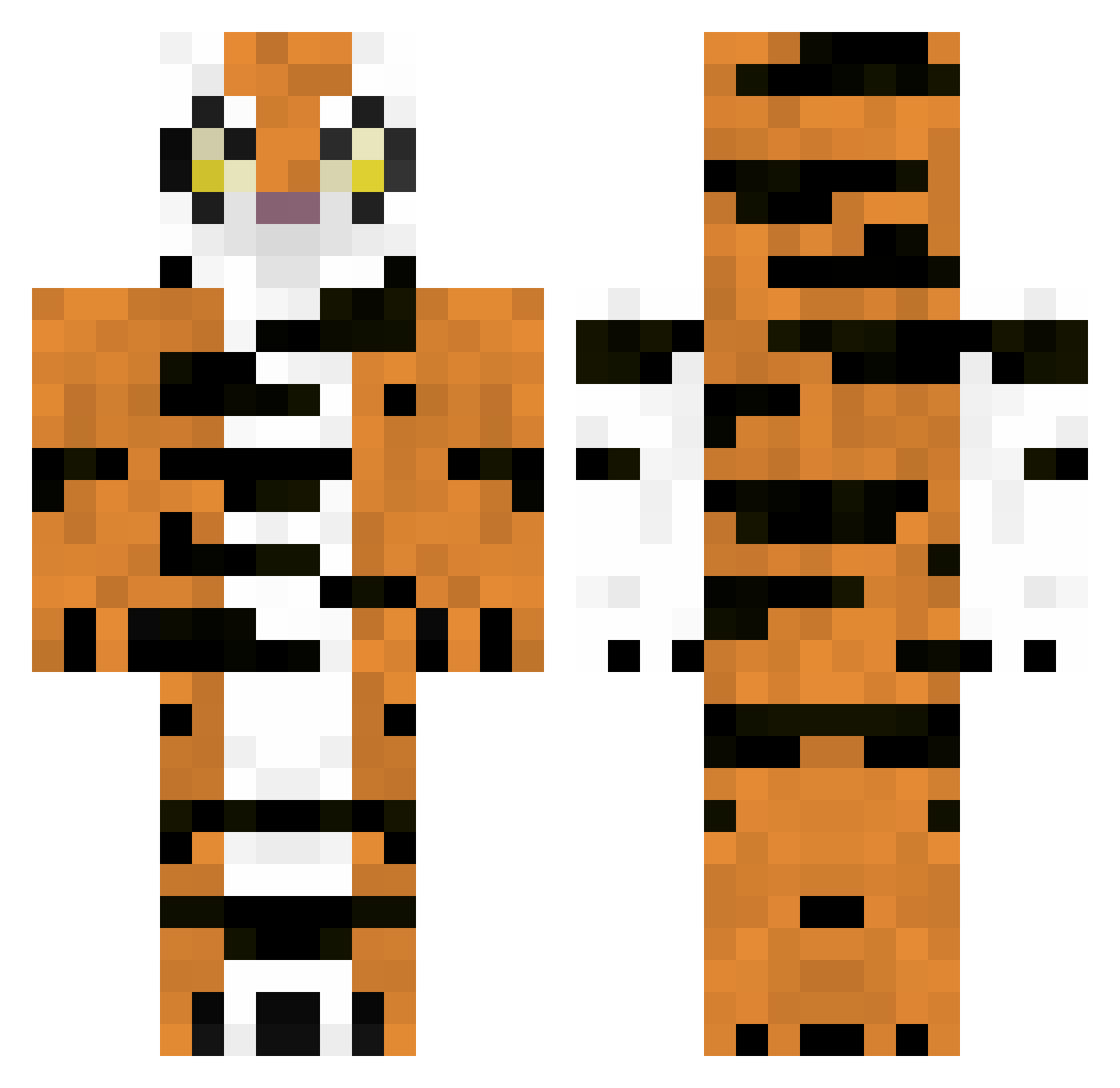 Sepoy Minecraft skin, front and back view