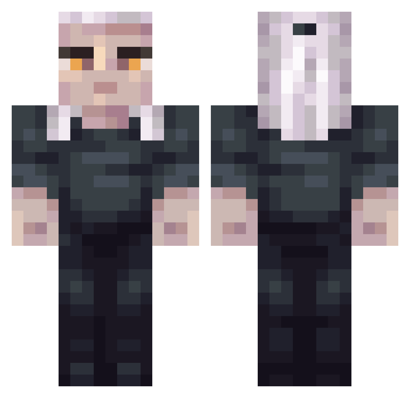 IamTheBlackDream Minecraft skin, front and back view