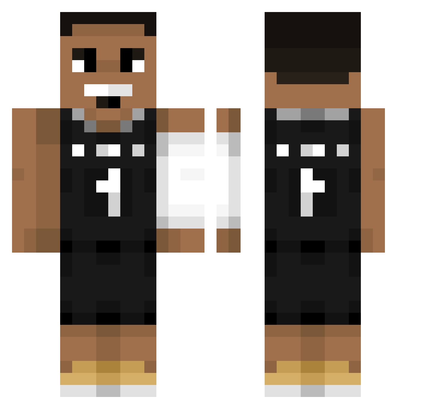 Vidar2 Minecraft skin, front and back view