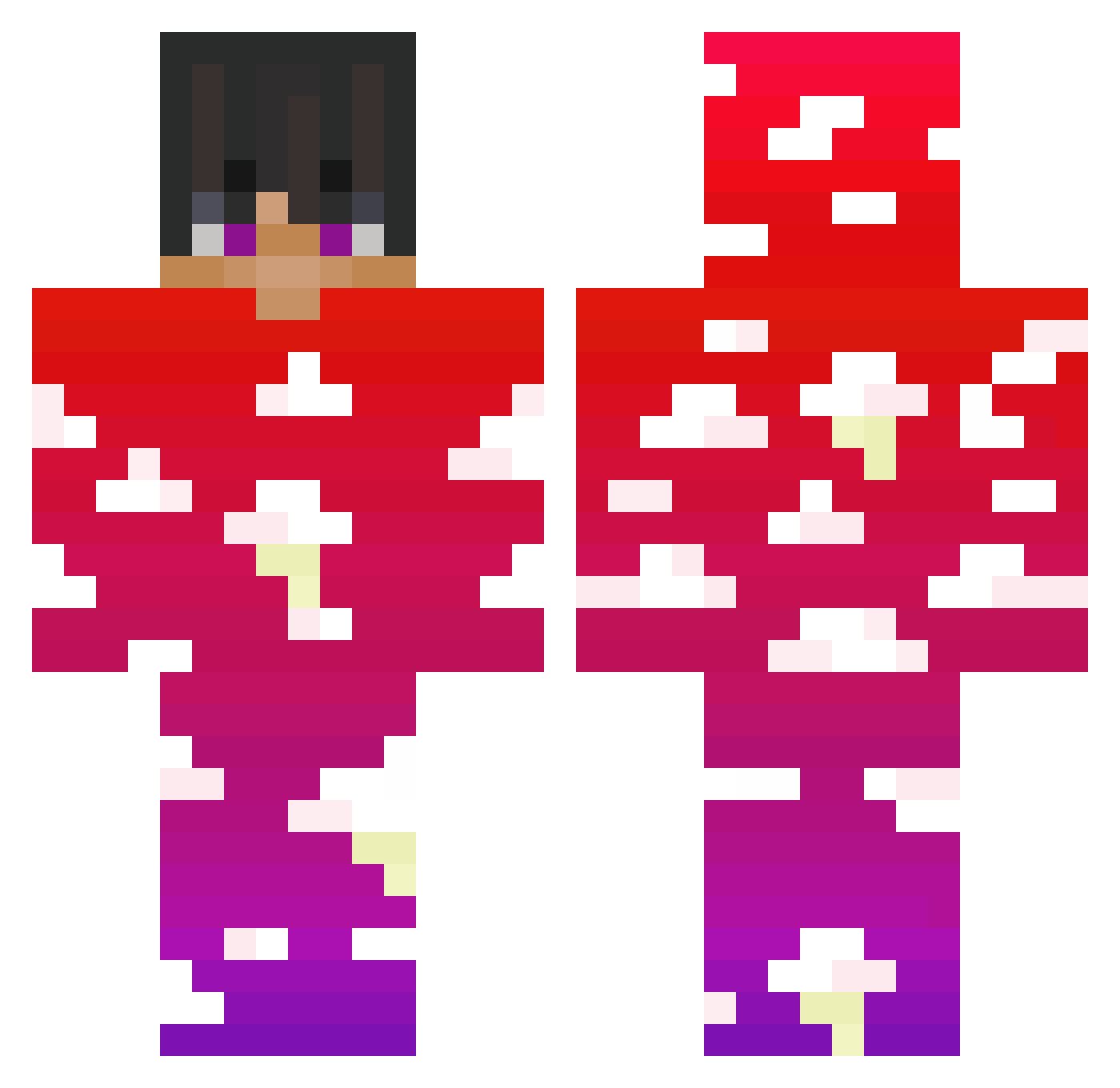 Hauzyy Minecraft skin, front and back view