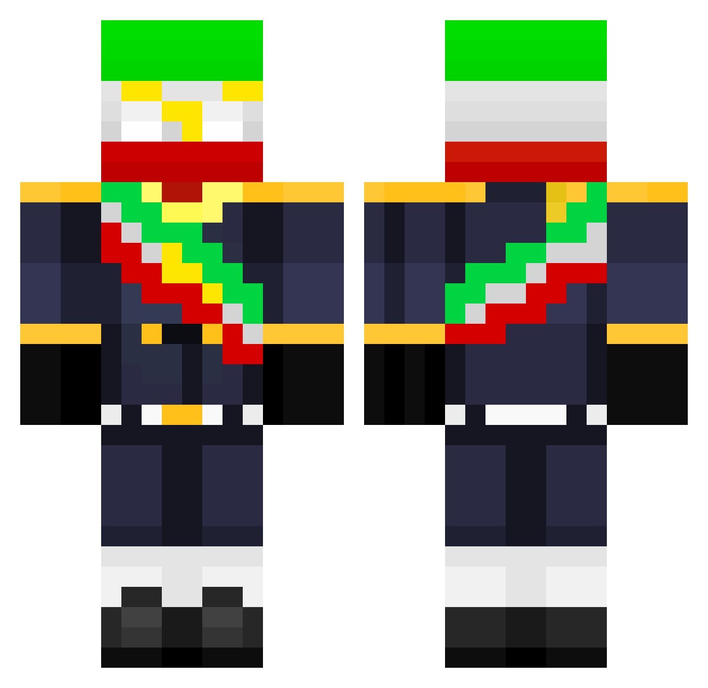 amirhm00100 Minecraft skin, front and back view