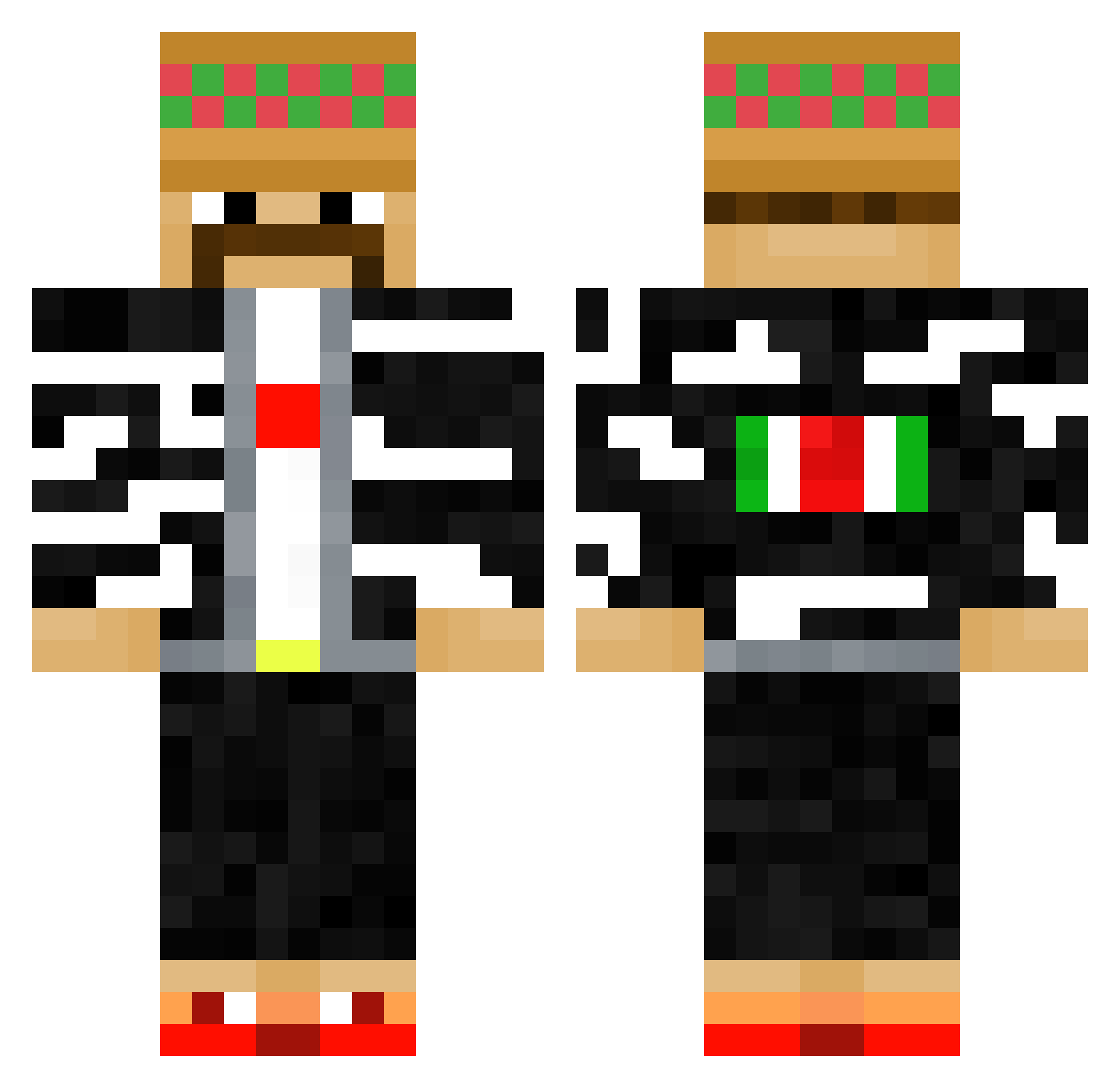 MexicanBurr Minecraft skin, front and back view