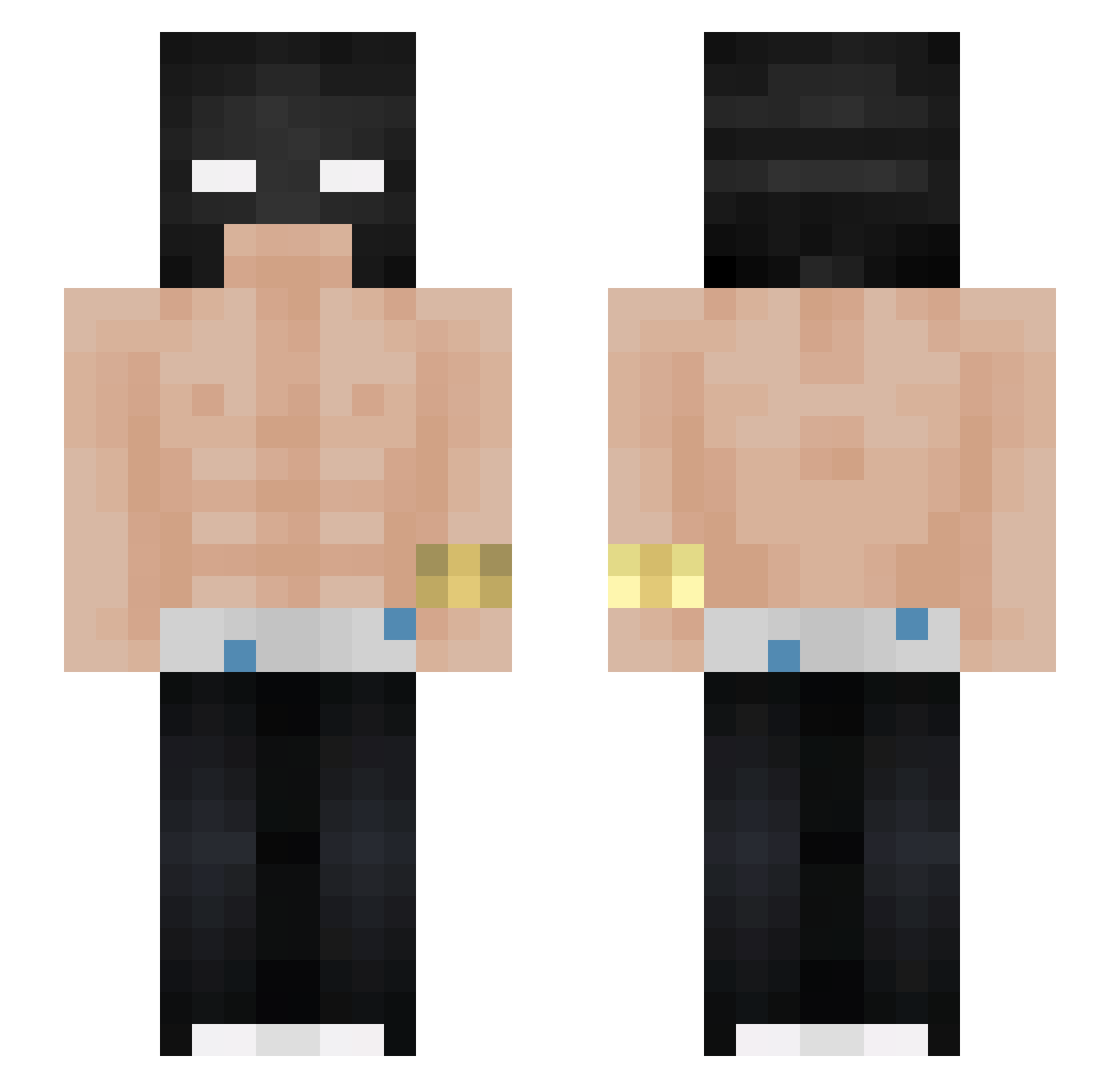 ErenJeagers Minecraft skin, front and back view