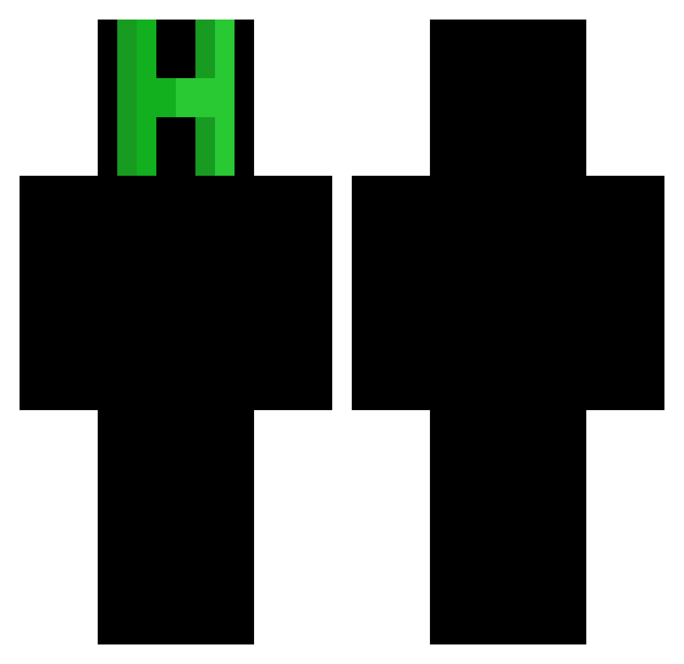 skybased Minecraft skin, front and back view