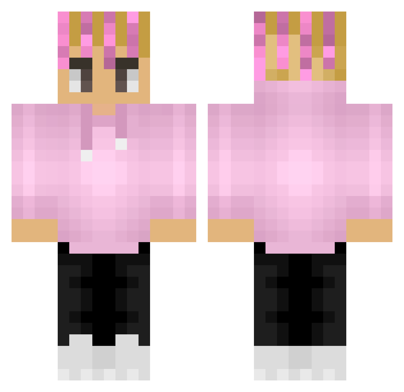 PukoMiJeKondom Minecraft skin, front and back view