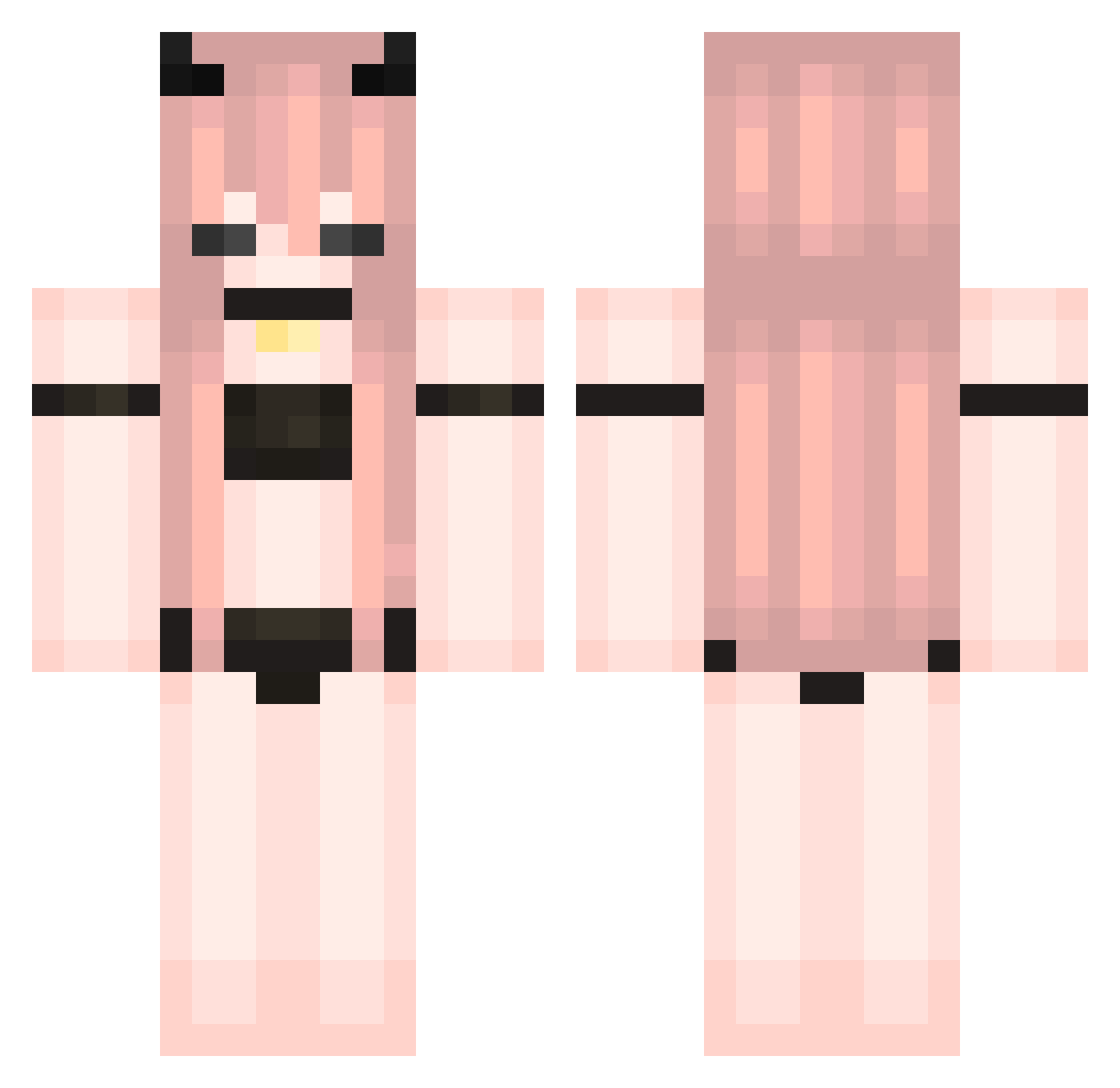 Totore10 Minecraft skin, front and back view