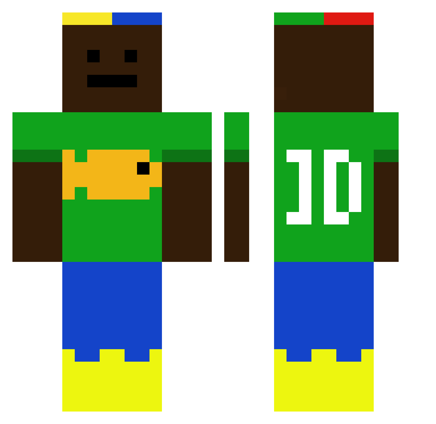 Wiktor14 Minecraft skin, front and back view