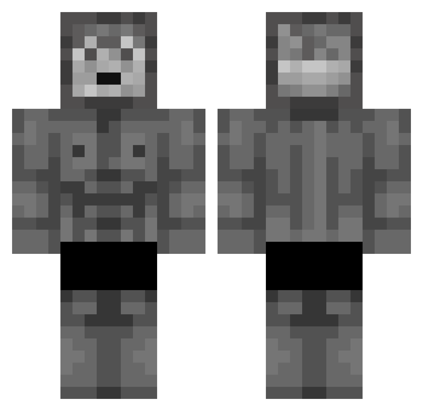 V0NAR Minecraft skin, front and back view