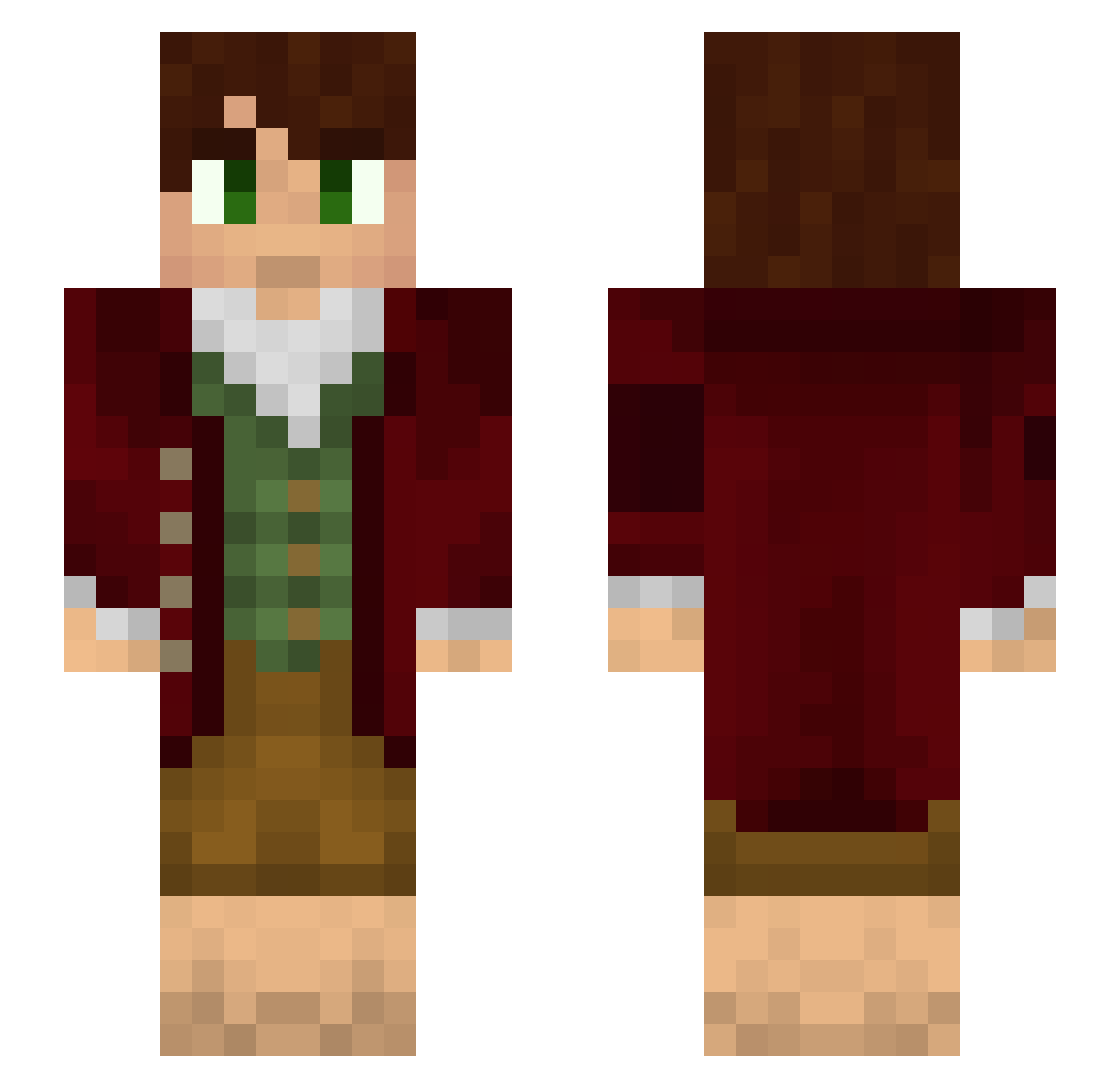 mrcominside Minecraft skin, front and back view