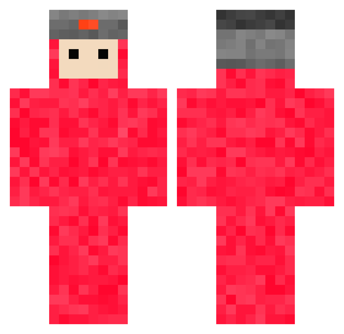 necrofy Minecraft skin, front and back view