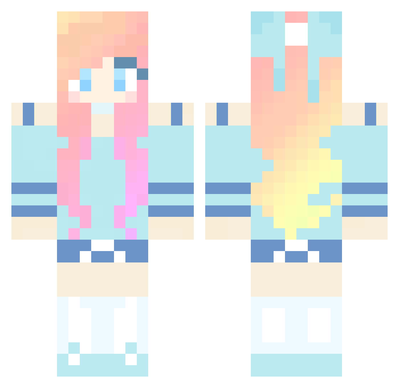 lunocraft_ Minecraft skin, front and back view