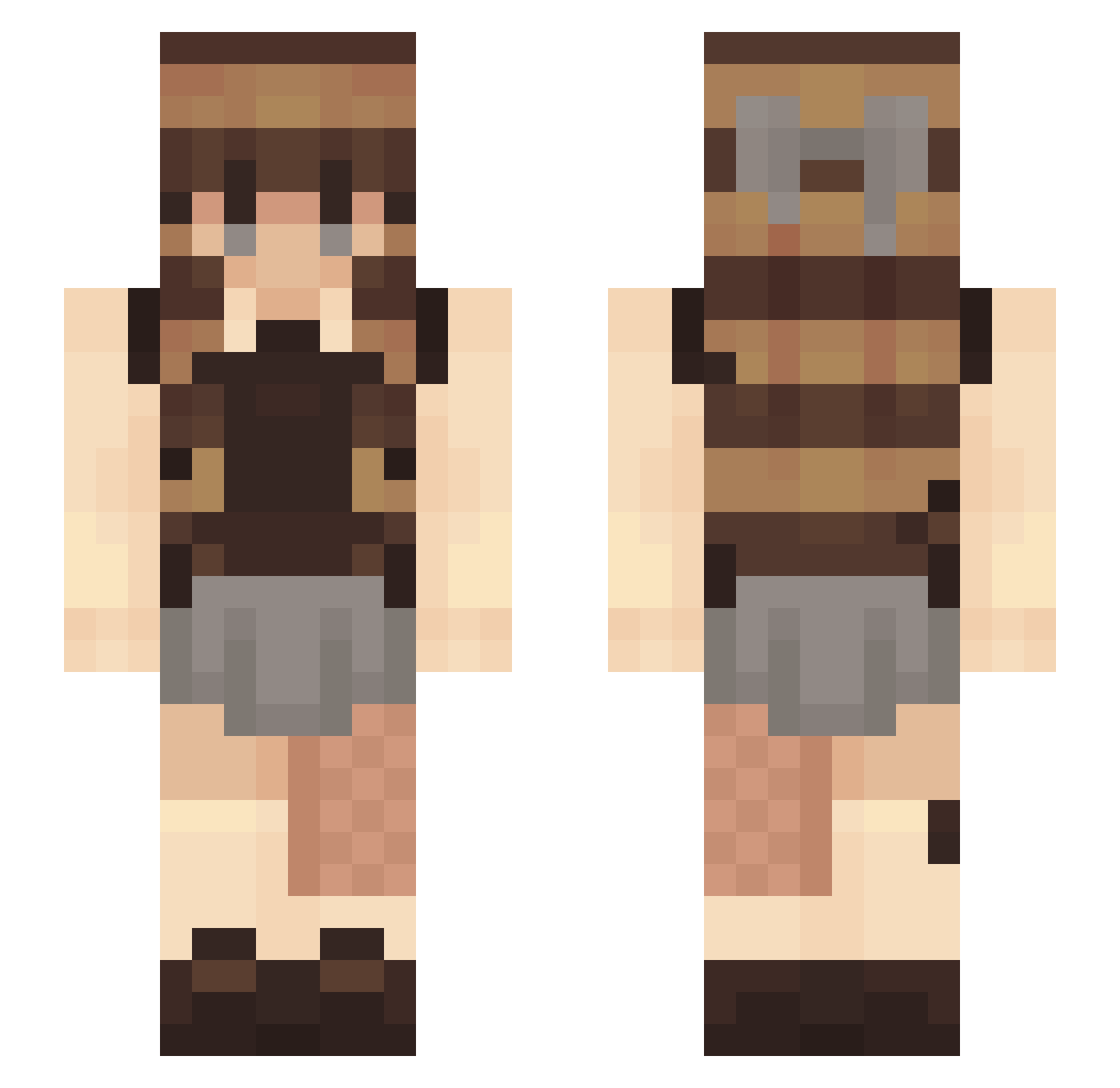 zKnoppii Minecraft skin, front and back view