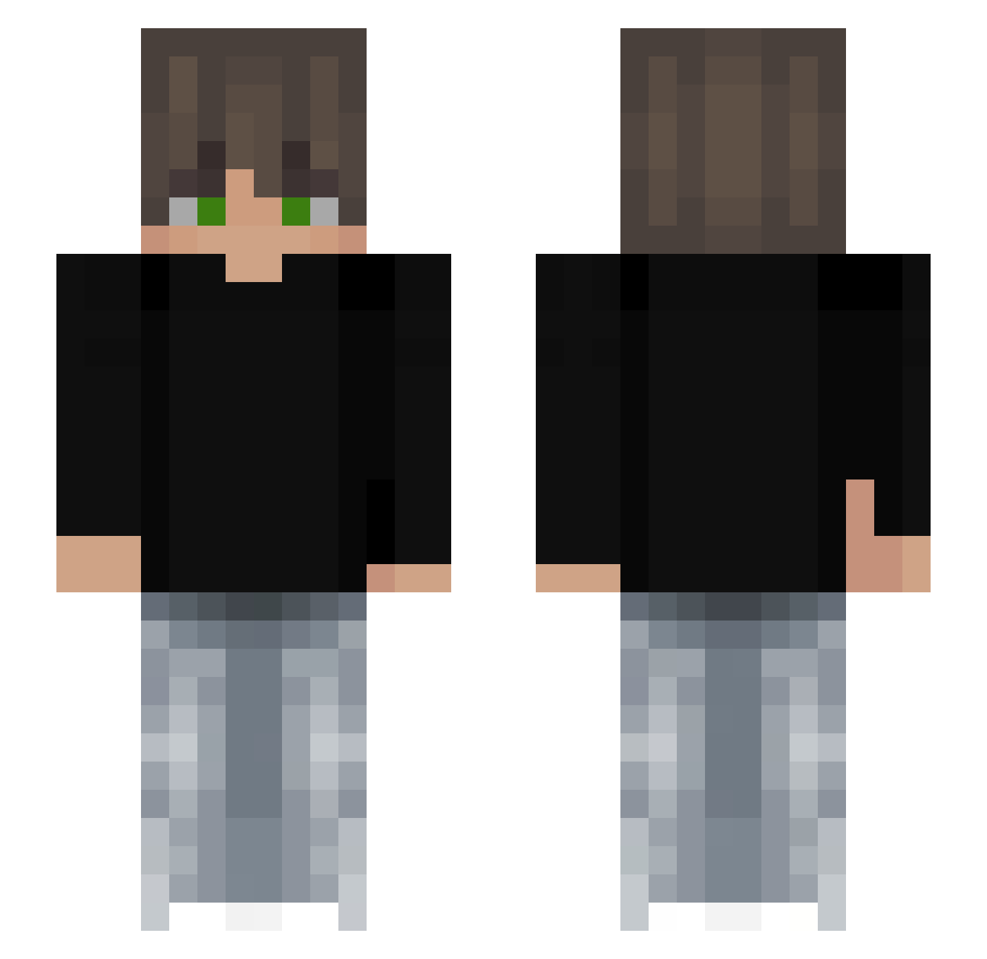 MrExplosion14 Minecraft skin, front and back view