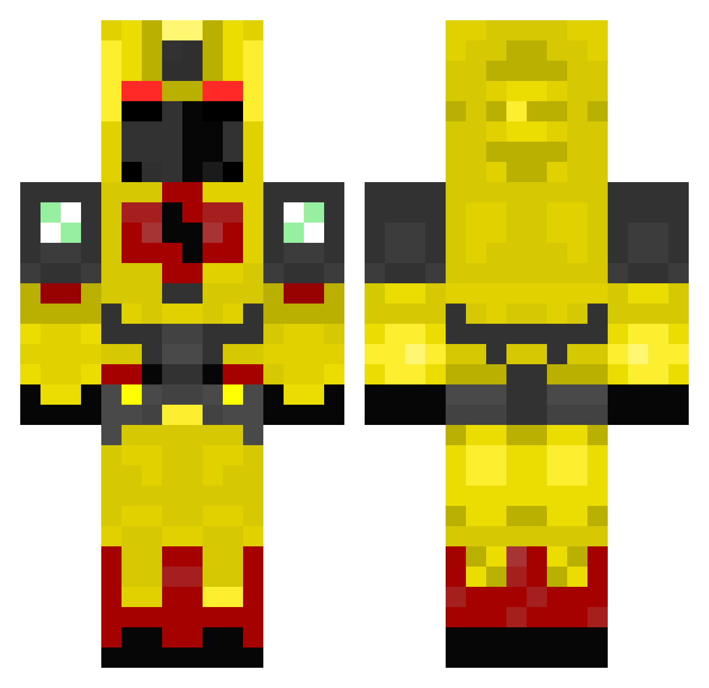 rob1nh00dz Minecraft skin, front and back view
