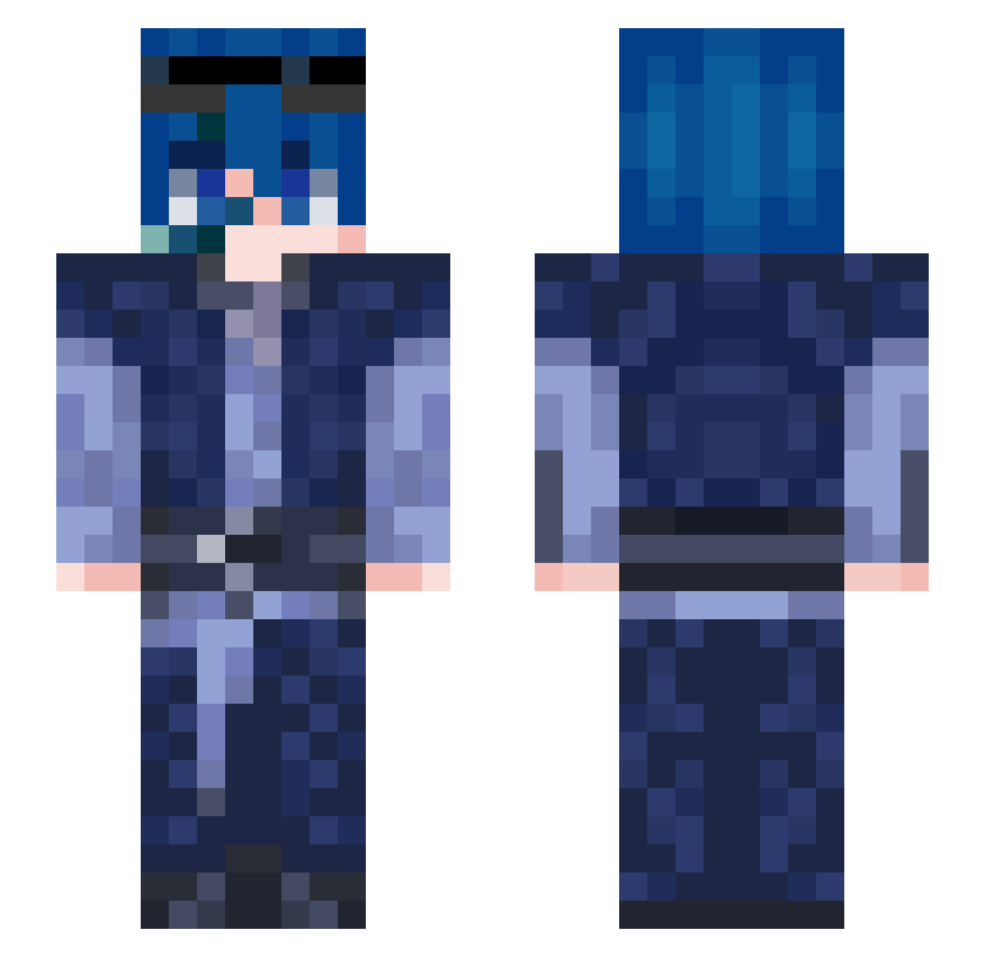 mehol Minecraft skin, front and back view