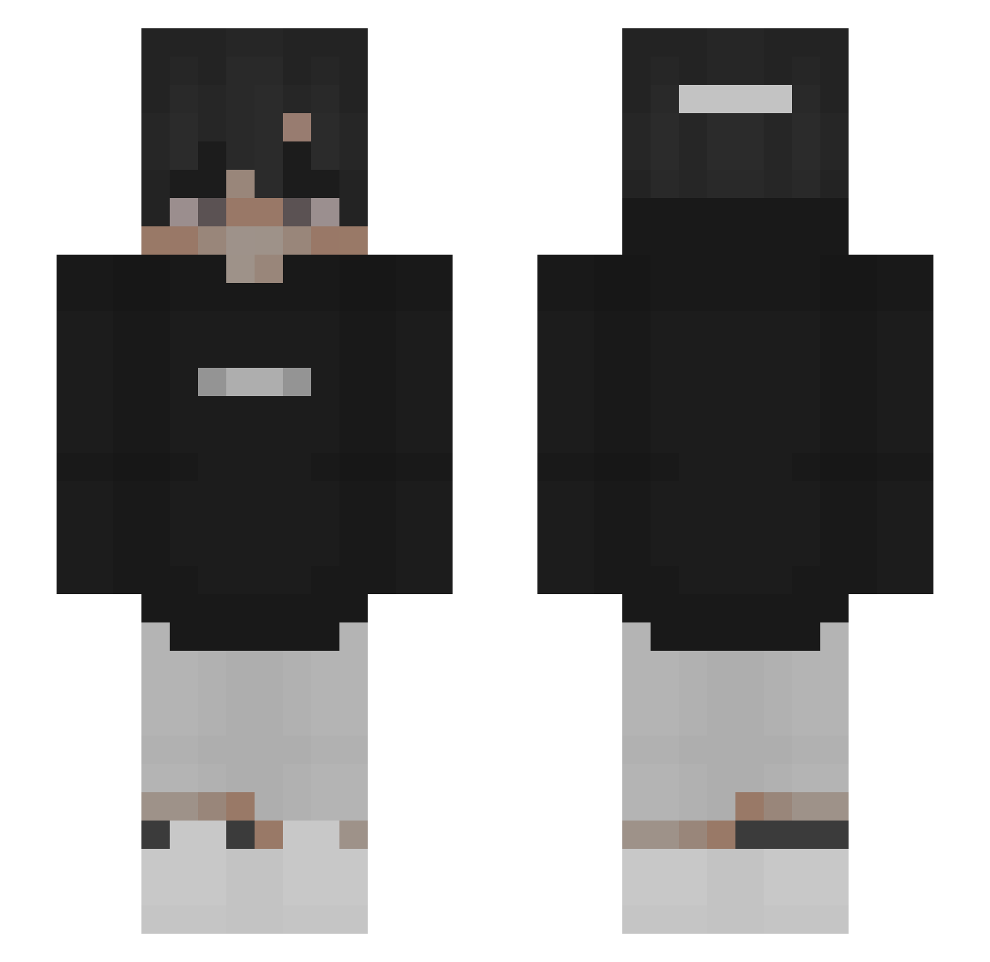 RiiskY Minecraft skin, front and back view