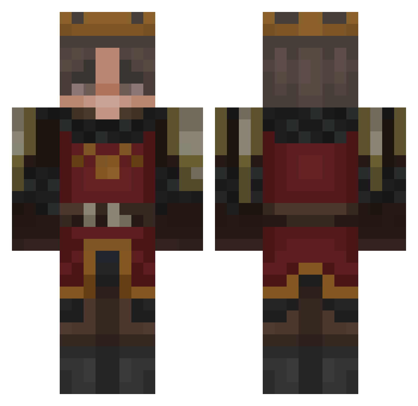 kyng_comfy Minecraft skin, front and back view