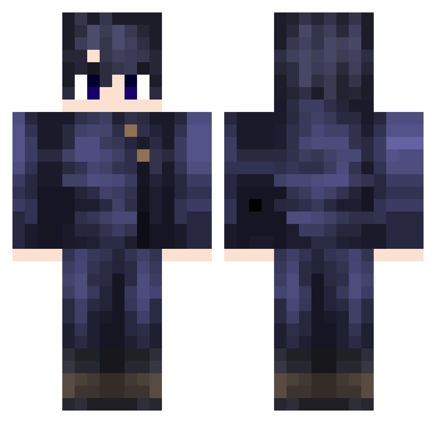 ktdooflucuuv Minecraft skin, front and back view