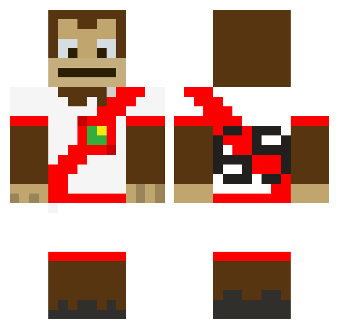 Thomynoue Minecraft skin, front and back view