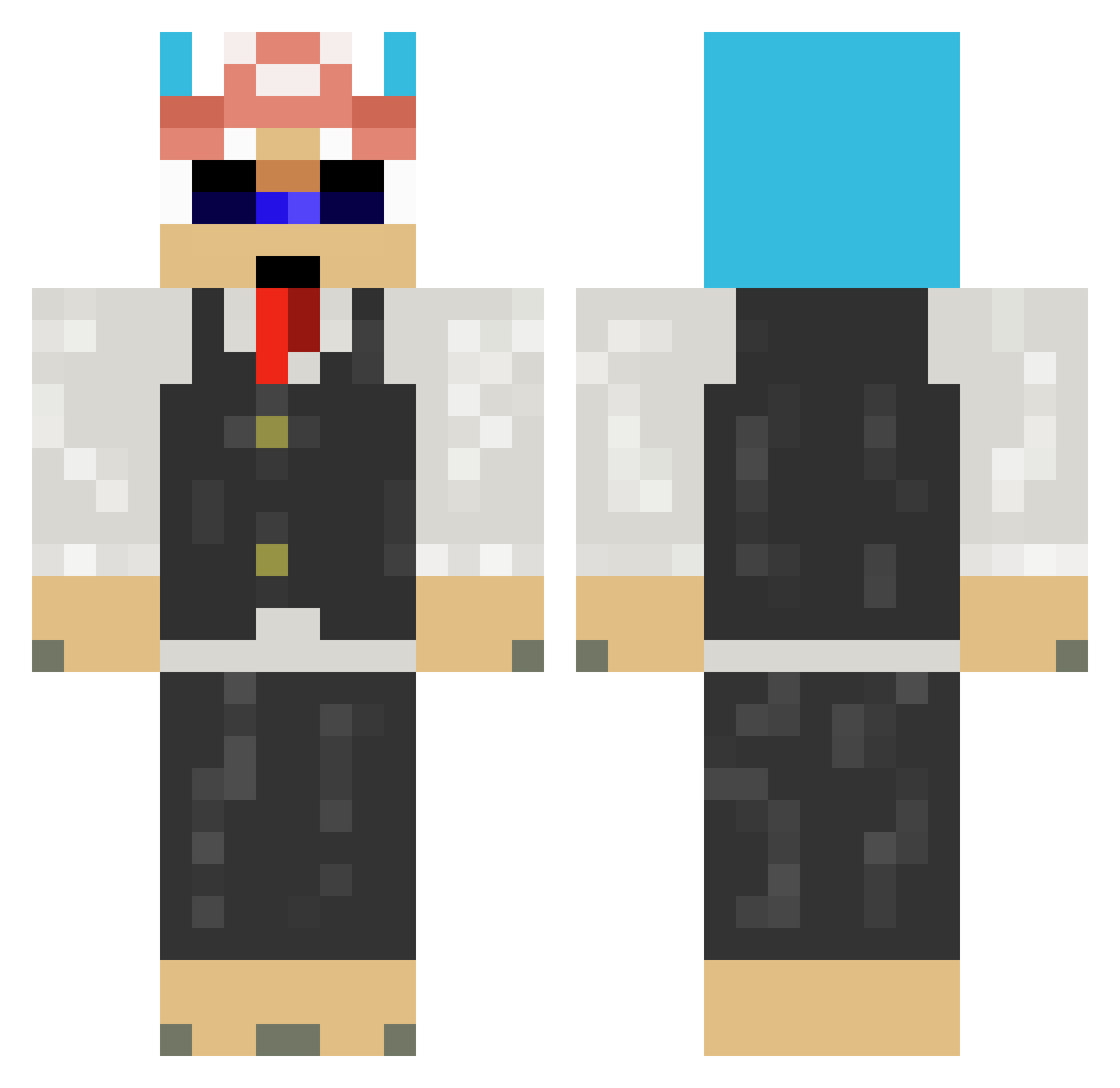 KickinCollin Minecraft skin, front and back view