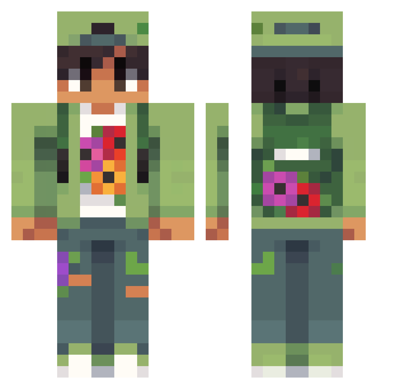 Valdemort1006 Minecraft skin, front and back view