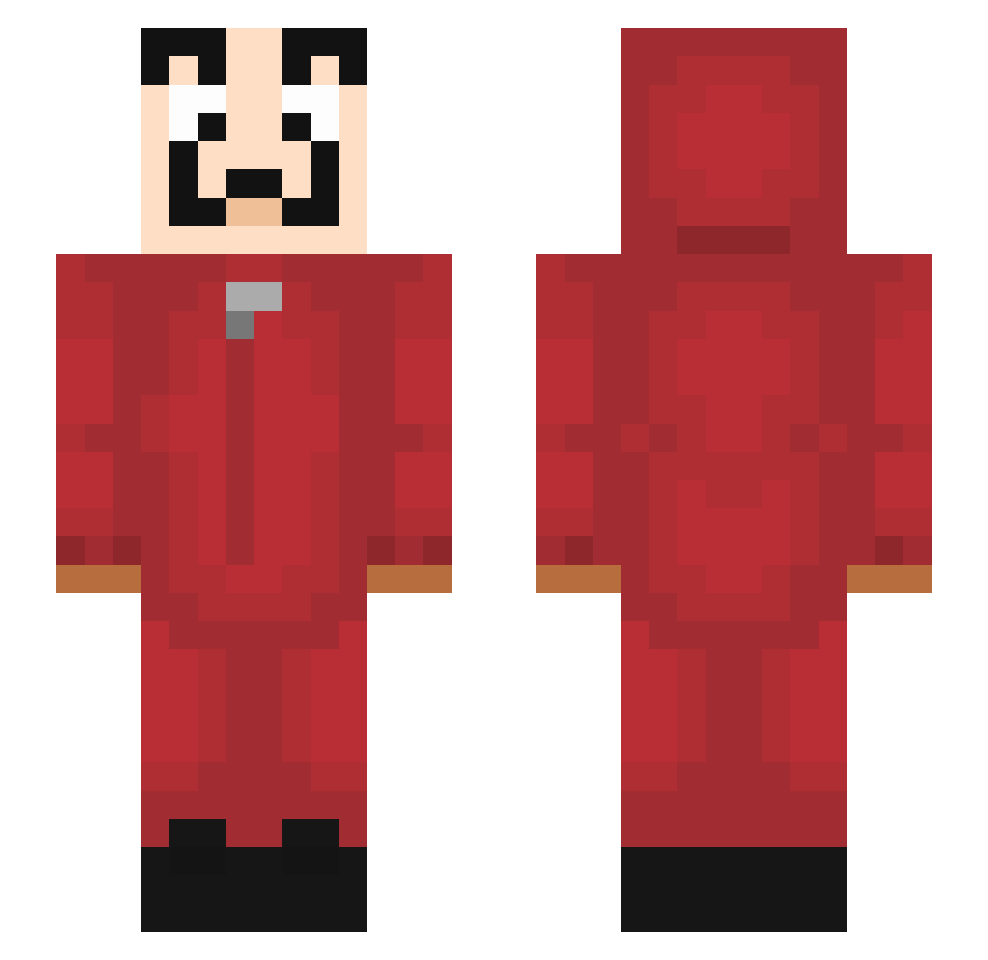 Zapitflash Minecraft skin, front and back view
