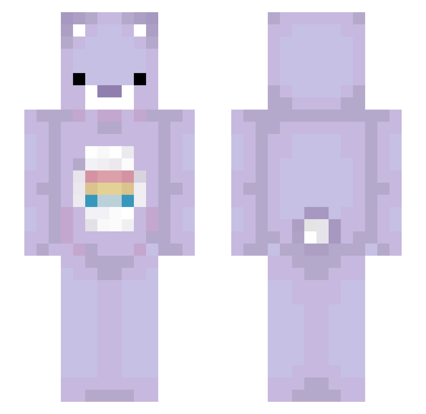 Capripanda Minecraft skin, front and back view
