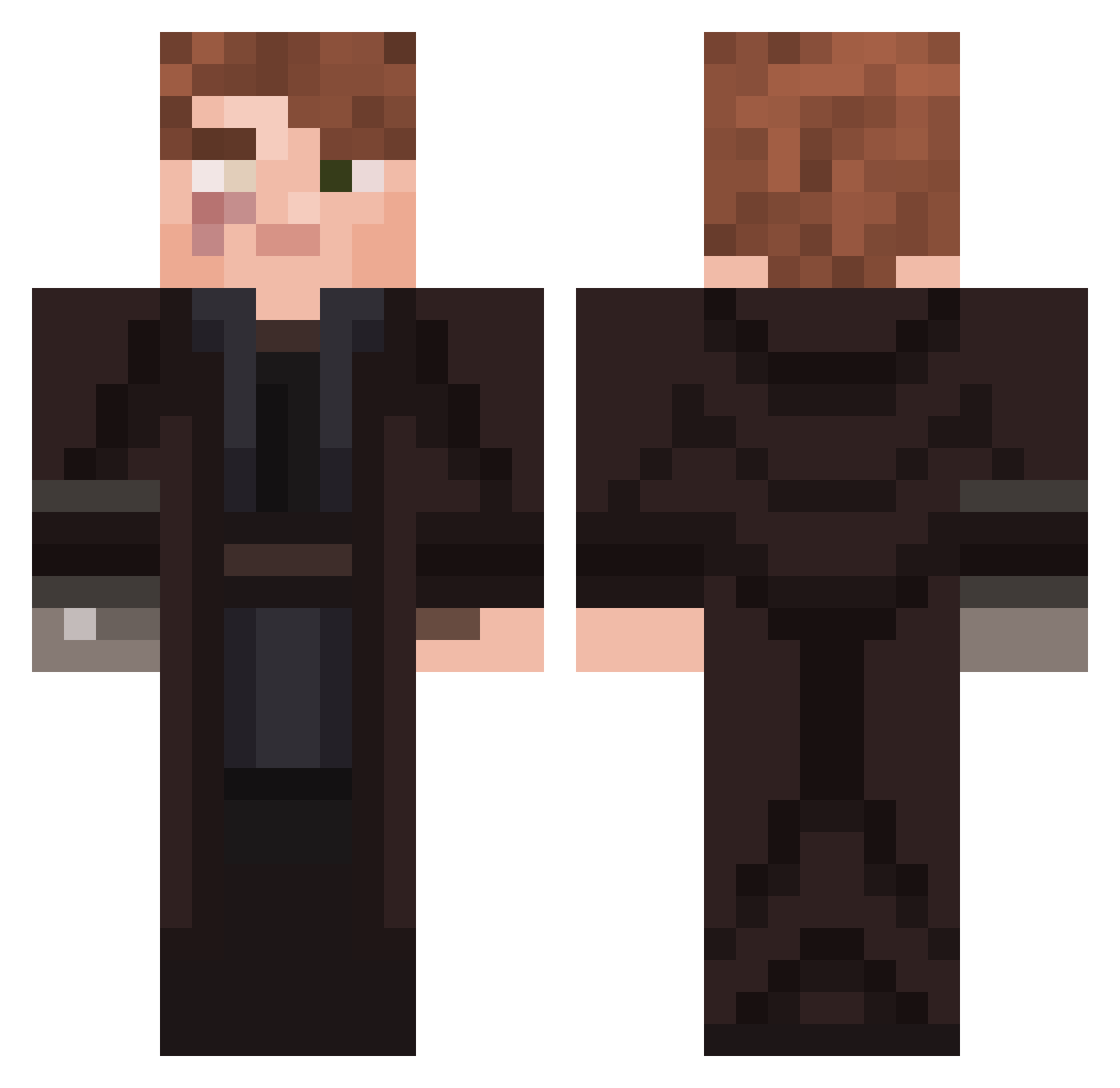 xFastArrow Minecraft skin, front and back view