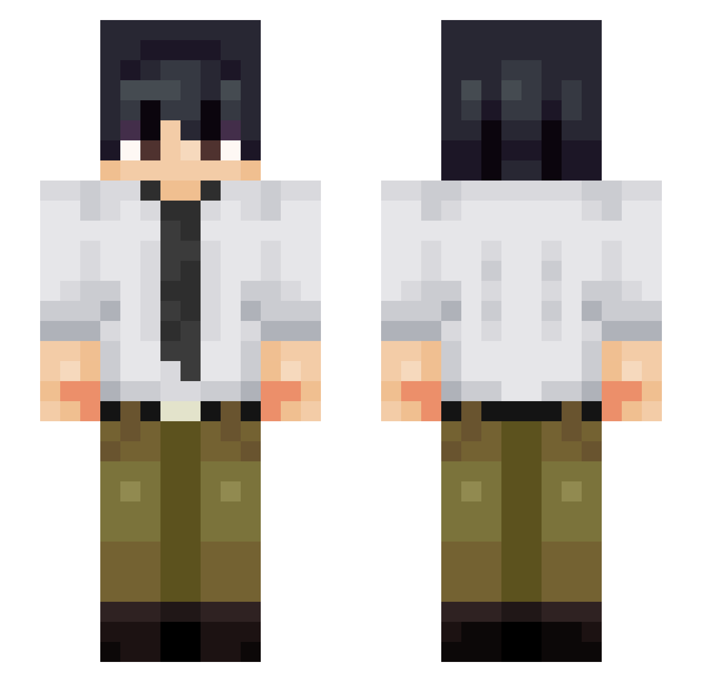 dravenchy Minecraft skin, front and back view