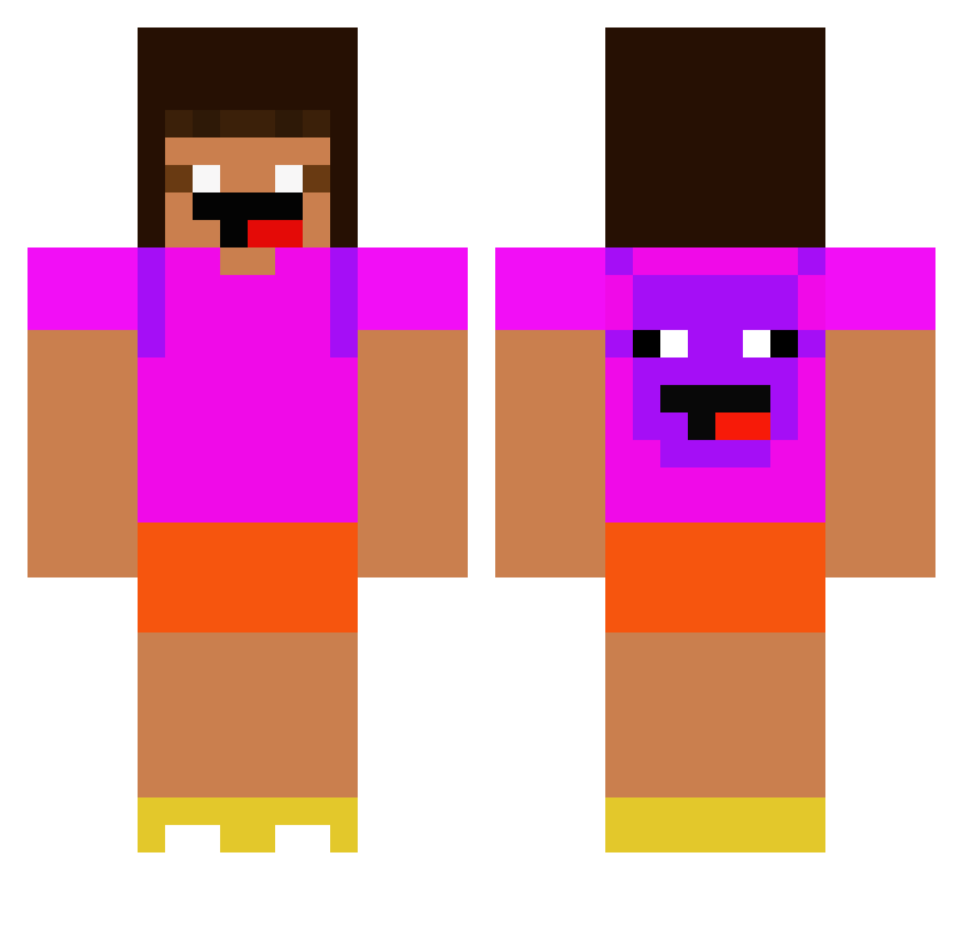 KarsliBela Minecraft skin, front and back view