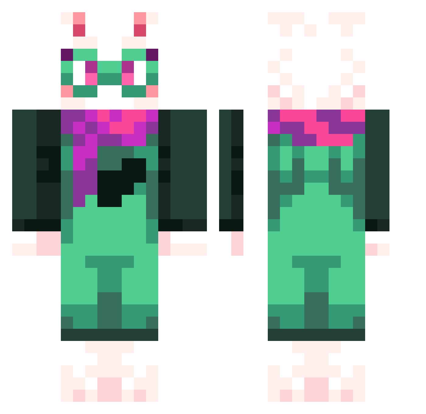 Douper2 Minecraft skin, front and back view