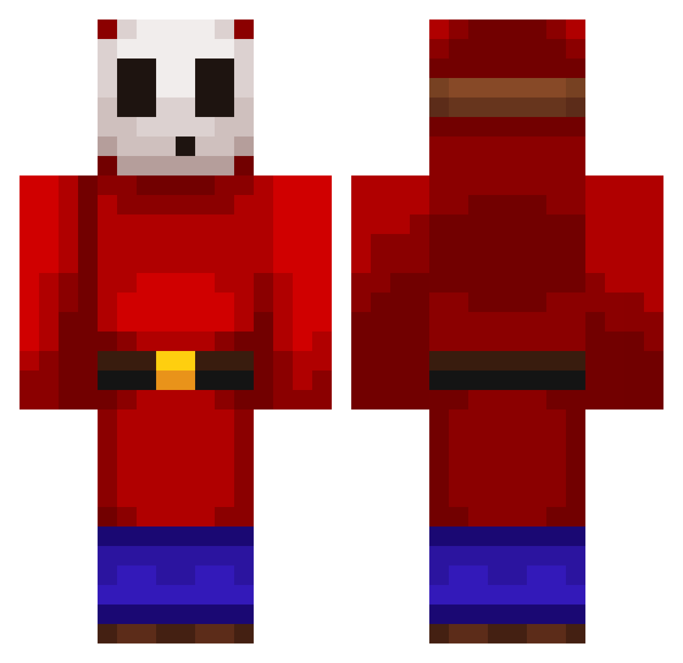 watermellum Minecraft skin, front and back view