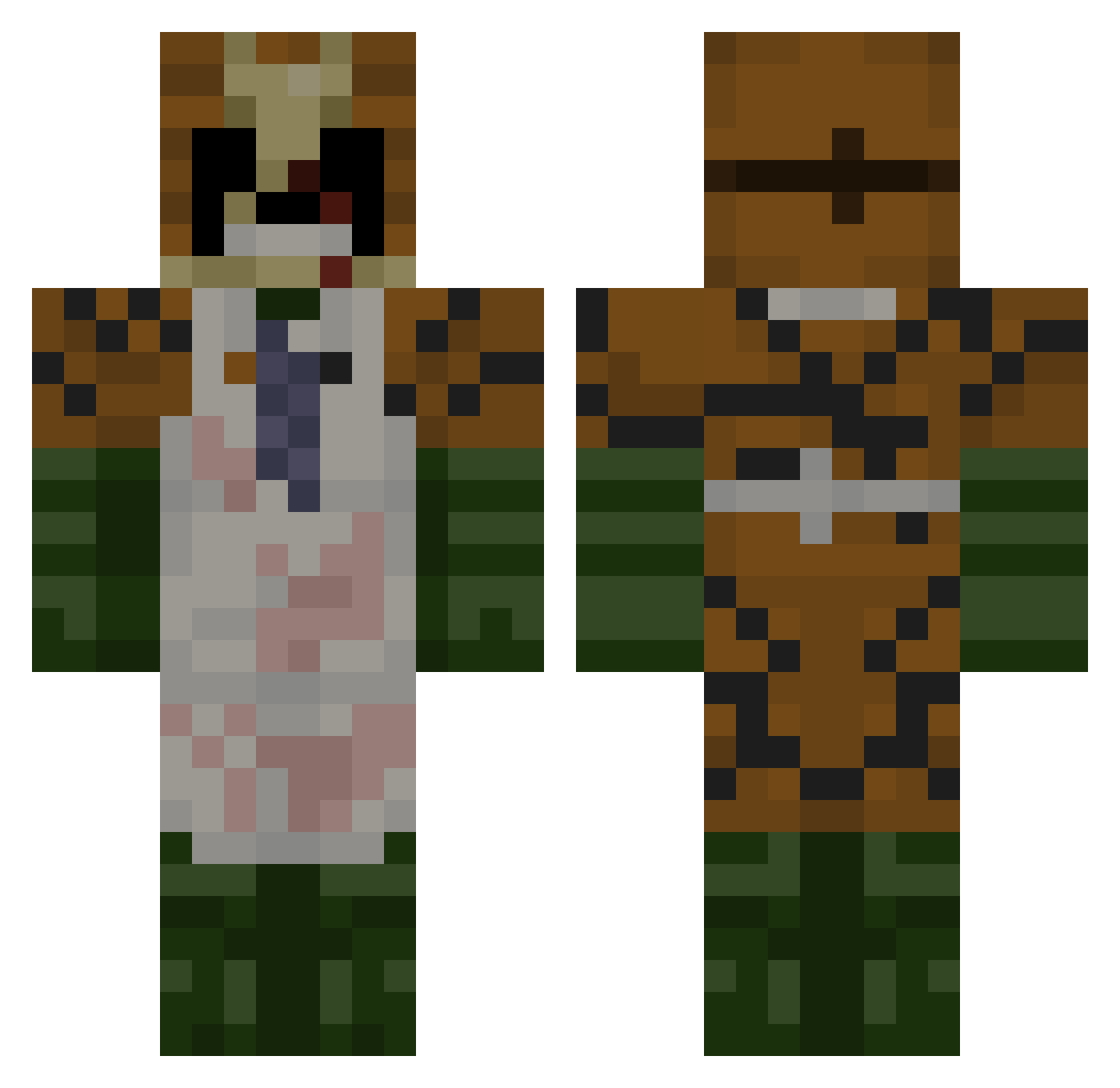 Wend1g0ne Minecraft skin, front and back view
