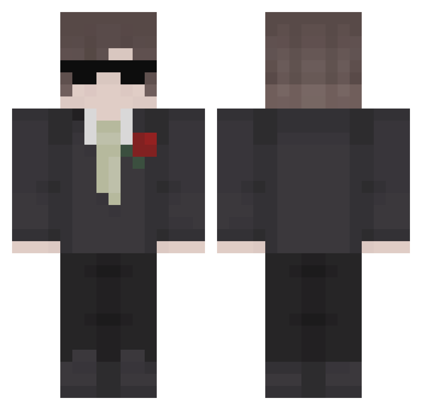 Trixkz Minecraft skin, front and back view