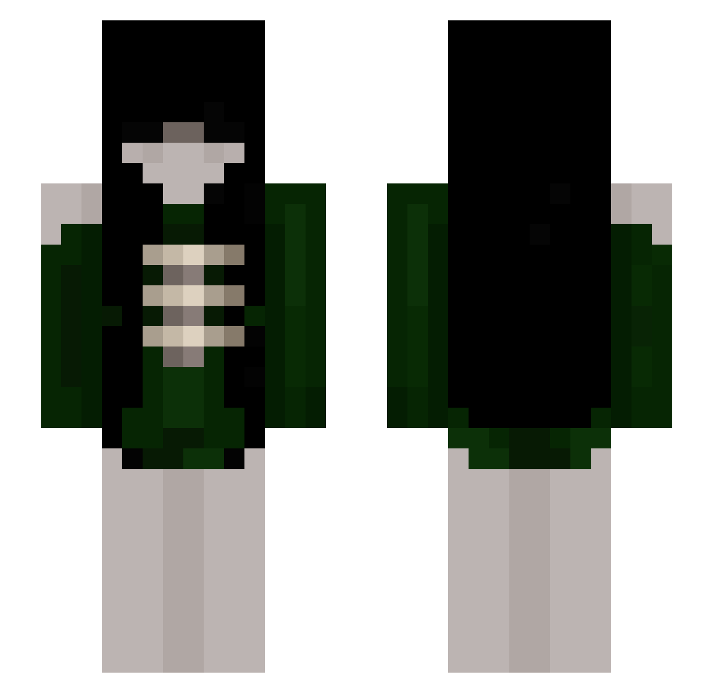 lavoss Minecraft skin, front and back view