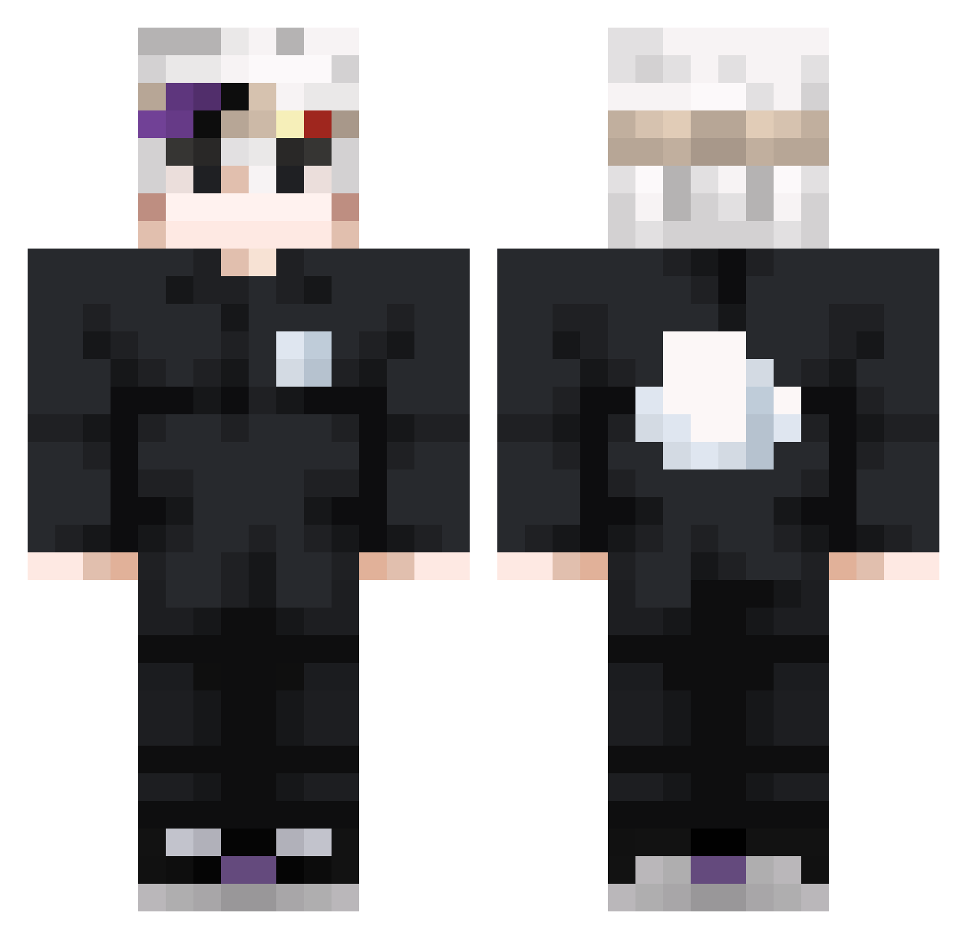 kirskywallker Minecraft skin, front and back view