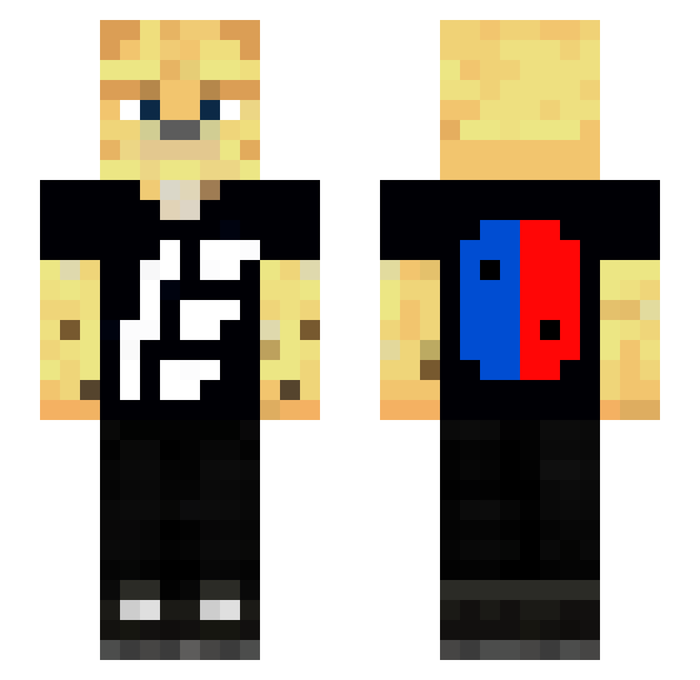 fenik0 Minecraft skin, front and back view
