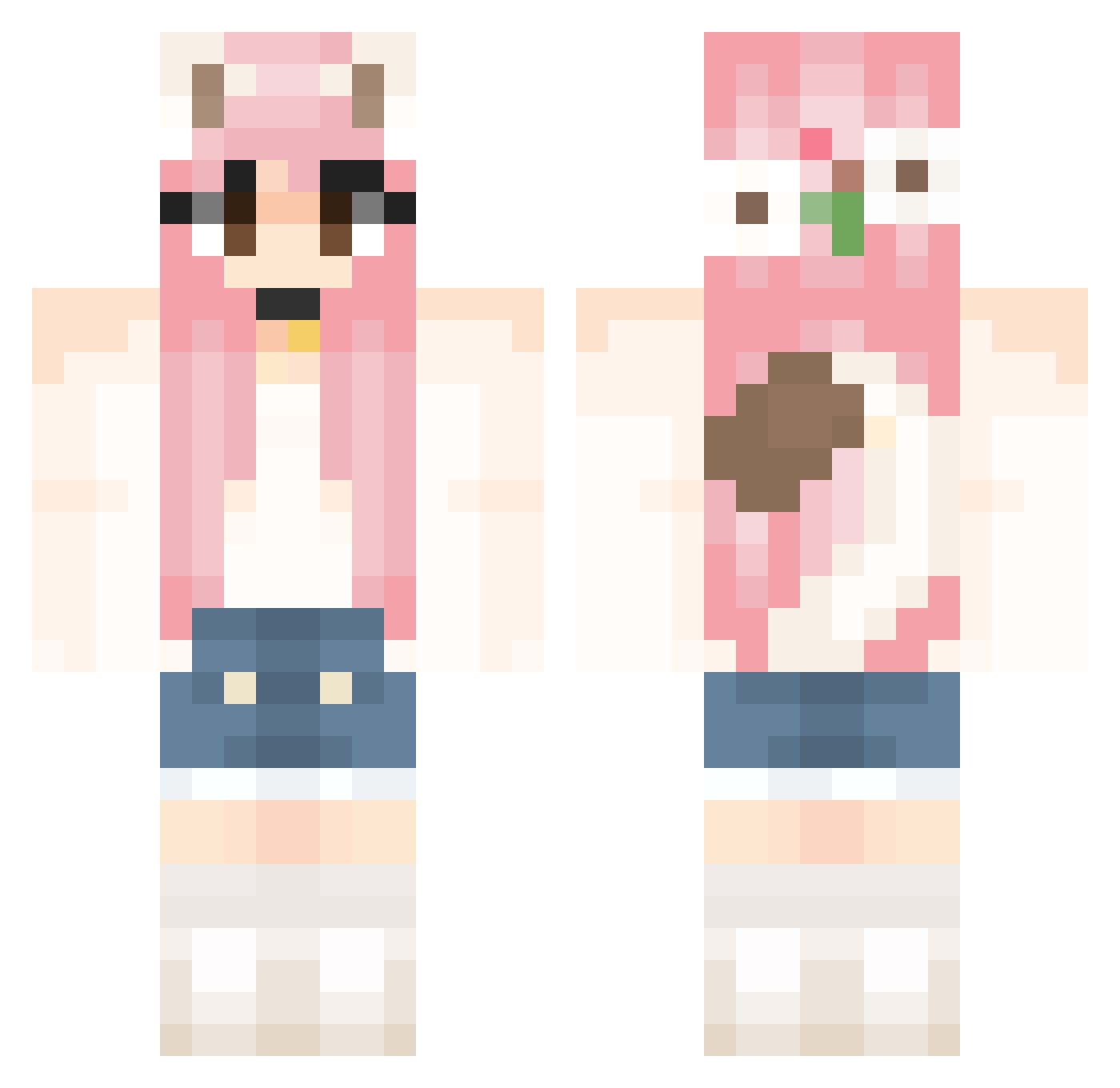 Kitkat_TheKitten Minecraft skin, front and back view