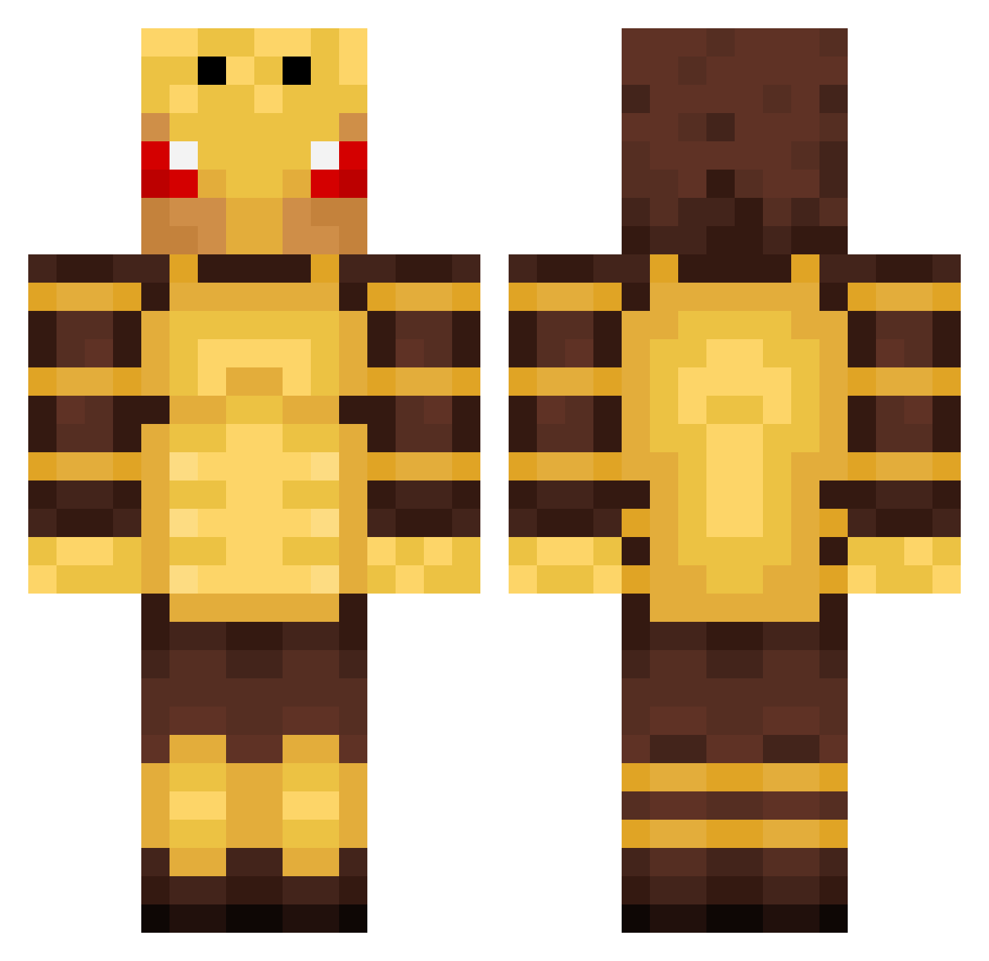 xxEmtek Minecraft skin, front and back view