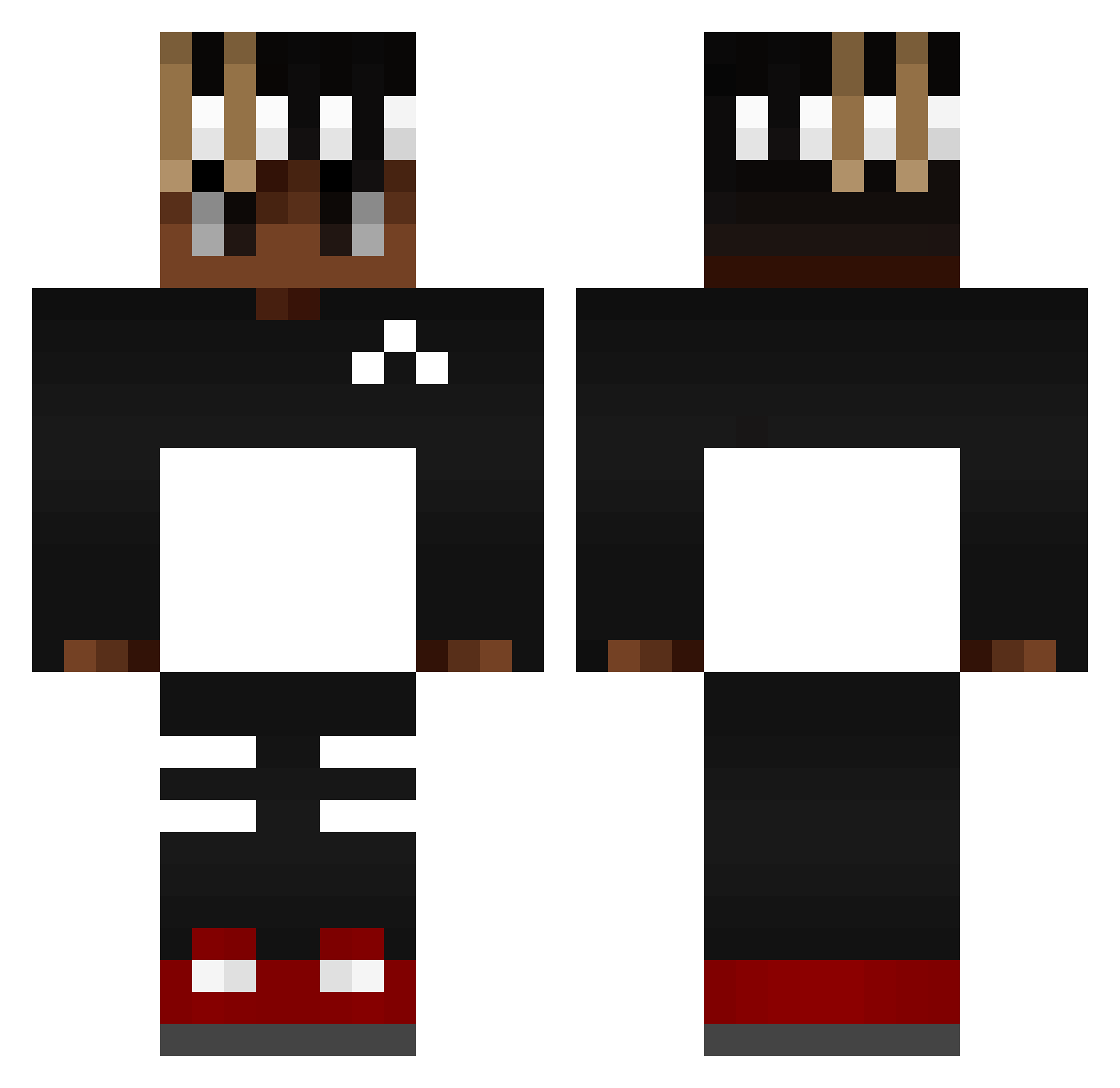 Yucci Minecraft skin, front and back view
